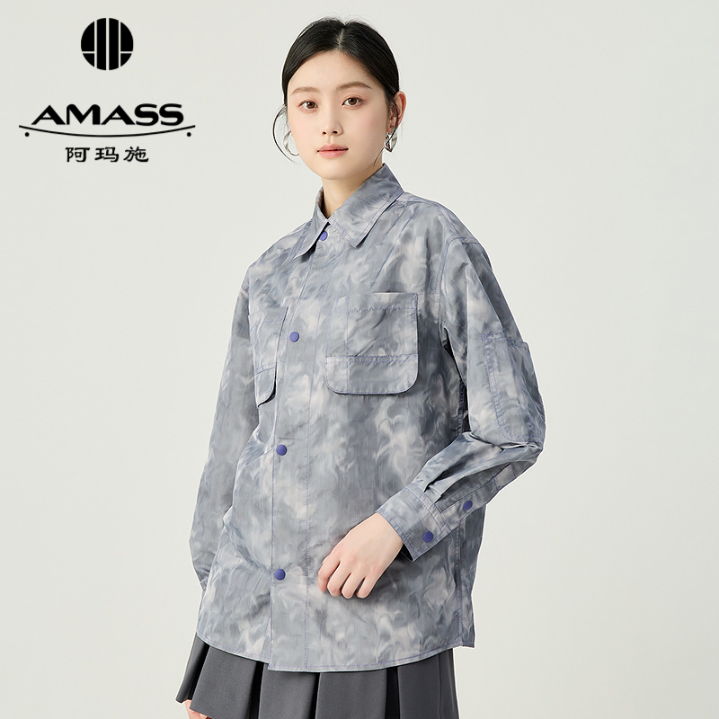 阿玛施AMASS 经典气质百搭直身版外套型衬衫5300913