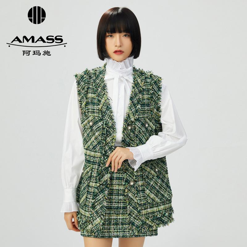 AMASS阿玛施 小香花呢马甲5400310-1