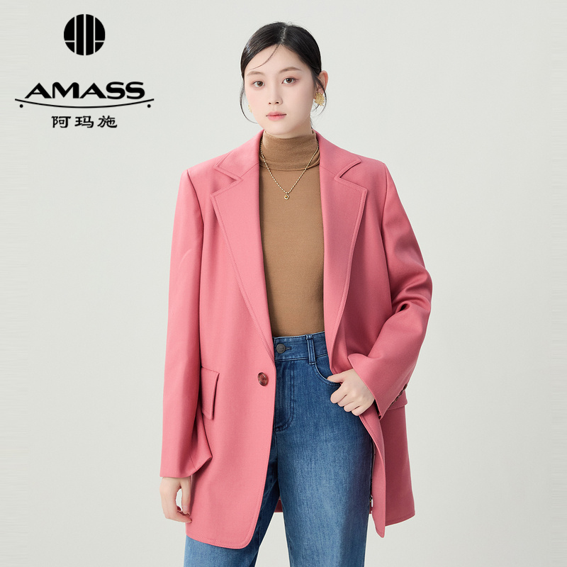 阿玛施AMASS 利落剪裁H版型质感廓形西装5400904