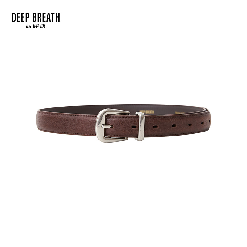 DEEP BREATH深呼吸配饰 长方扣复古造型质感真皮皮带装饰腰带A900191