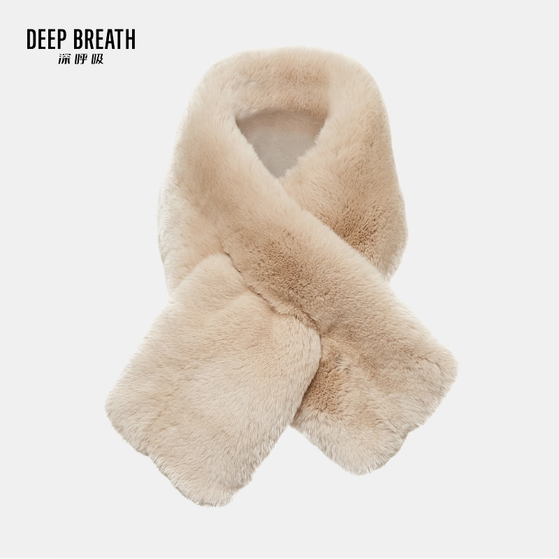 DEEP BREATH深呼吸配饰 时尚毛茸茸獭兔毛绒围巾保暖围脖A800034