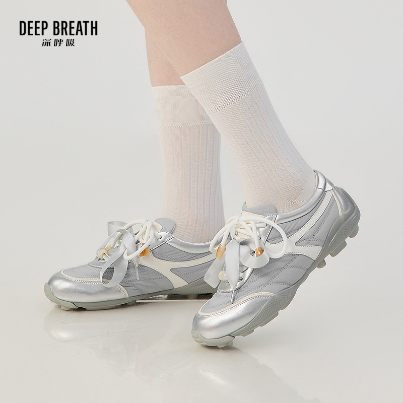 DEEP BREATH深呼吸女鞋 丝带休闲鞋赛车鞋时尚系带板鞋AX12356