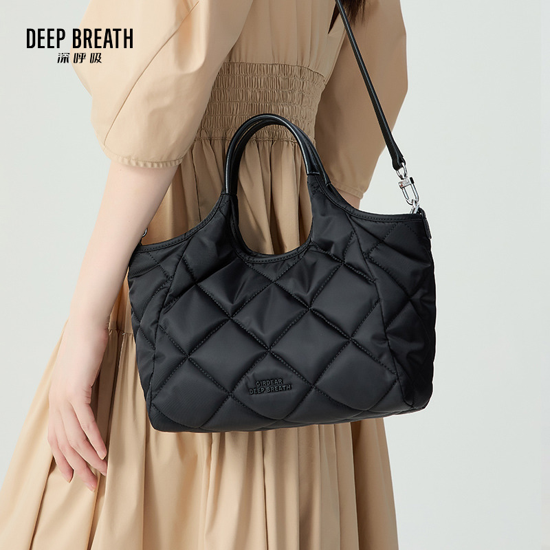 DEEP BREATH深呼吸女包 夏季尼龙布菱格菜篮子单肩斜跨手提包AB10247