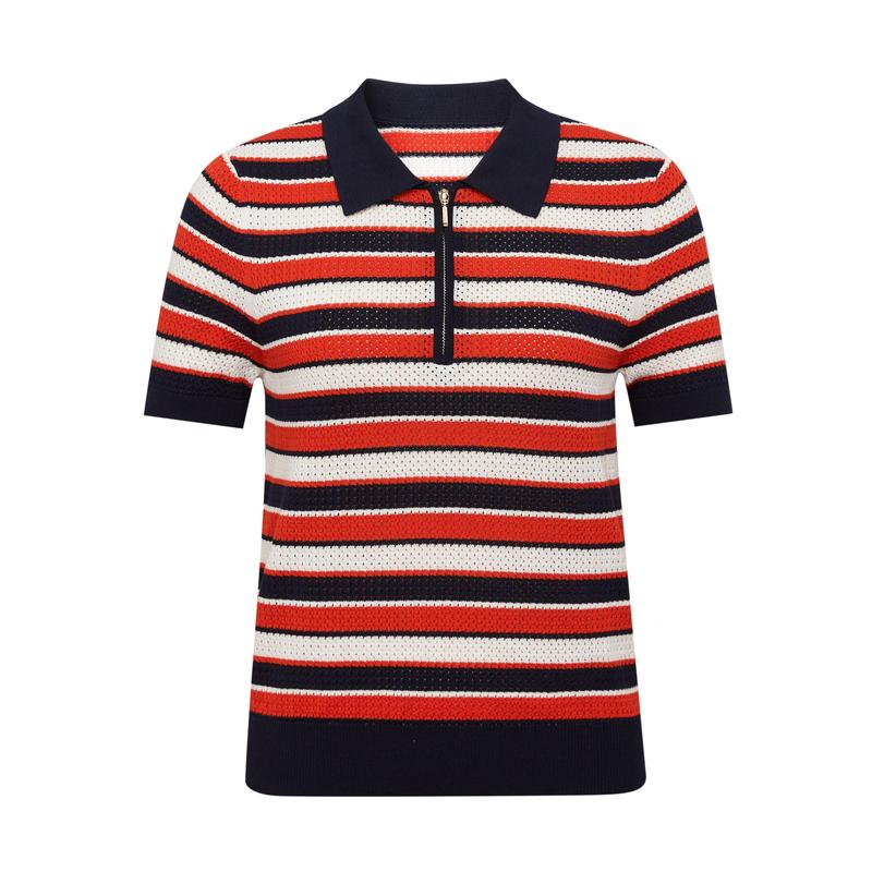 藏蓝领-蓝红白条