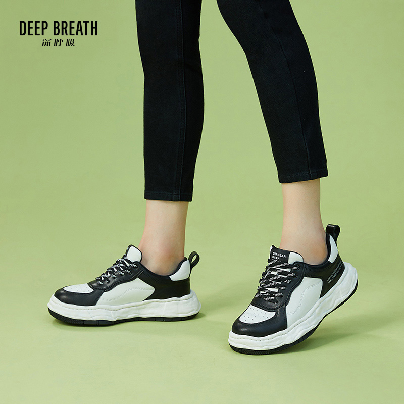 DEEP BREATH深呼吸女鞋 融化大底时尚低帮绑带休闲鞋小白鞋AX12203