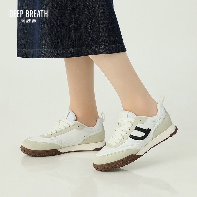 DEEP BREATH深呼吸女鞋 柔软低帮绑带车缝线休闲鞋德训鞋AX12310