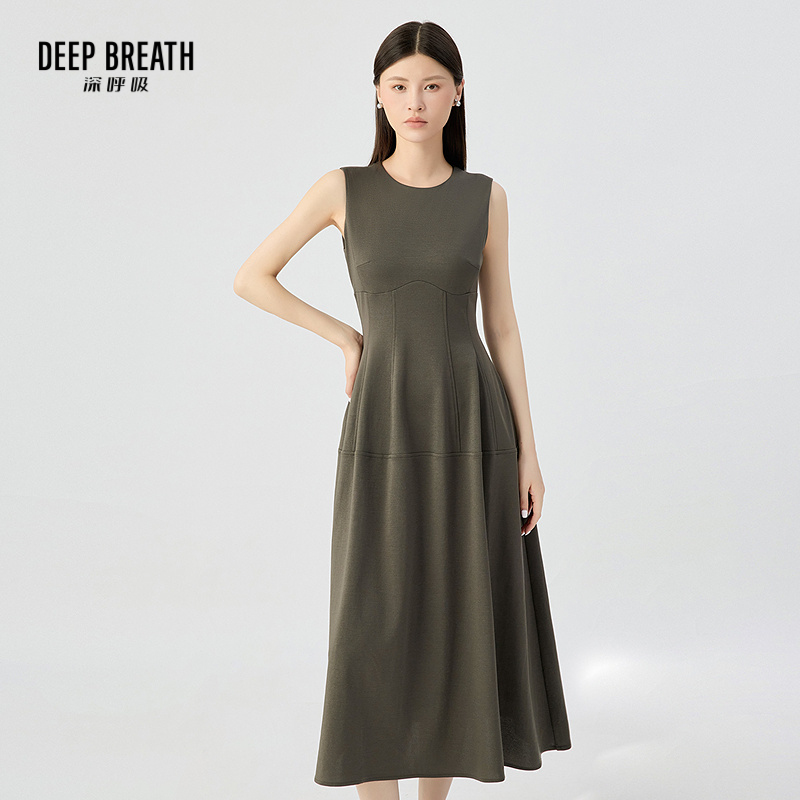 DEEP BREATH深呼吸女装 新款圆领无袖收腰连衣裙A500435
