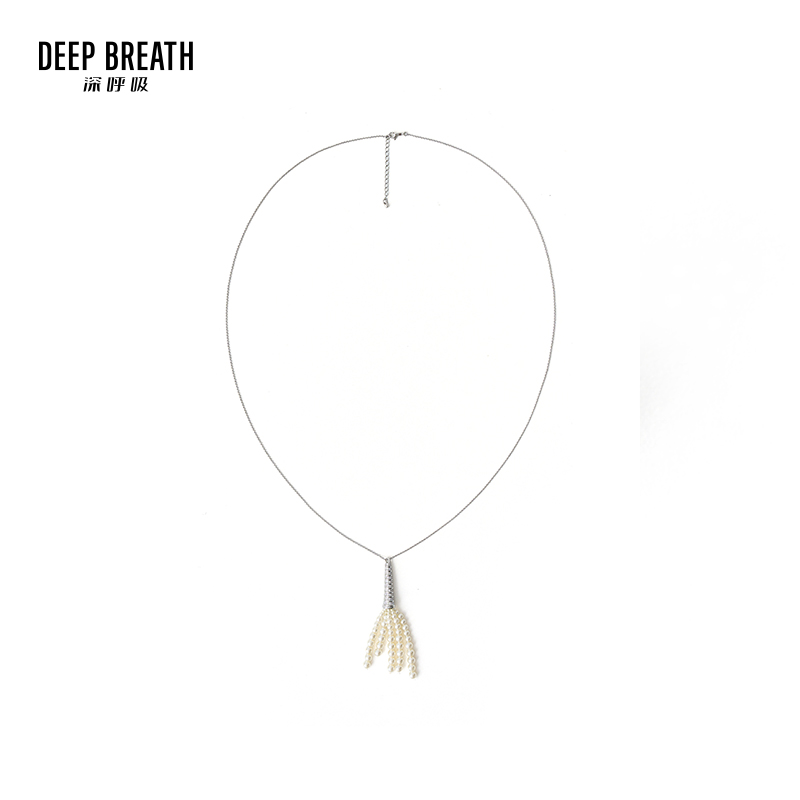 DEEP BREATH深呼吸配饰 质感流苏玻璃珠毛衣链长款装饰项链A900209